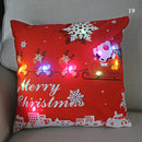 Ljojo LED Christmas Cushion Cover Merry Santa Claus Snowman Pillow Home