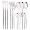 Ljojo Mirror Silver Stainless Steel Cutlery Set - 12Pcs Western Dinnerware Kitchen Utensils