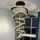 Ljojo Luxury Crystal Chandelier for Living Room - Modern Statement Pendant Light Fixture