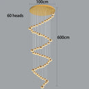 Ljojo Luxury Crystal Chandelier - Elegant Indoor LED Lighting for High-Rise Stairs & Living Room