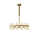Ljojo Marble Copper LED Chandeliers: High-end Modern Gold Hanging Lamps for Home Decor