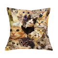 British Cat Golden Retriever Print Linen Cushion Cover - Ljojo Home Decor