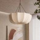 2026 Japanese Iron Chain Ceiling Lamp Retro Fabric Chandelier for Living Room by Ljojo