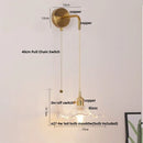 Ljojo LED Wall Lights Bar Clear Glass Bedside Lamp Stair Light Fixtures