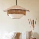 Japanese Wabi Sabi White Fabric Pendant Light | Handmade Cloth Chandelier for Home Decor by Ljojo