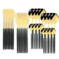 Ljojo 32-Piece Stainless Steel Cutlery Set for Dining Table, Silverware Gift