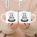 Enamel Mountain Mug with Handle by Ljojo. Best Camping Gift for Outdoor Lovers