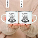 Enamel Mountain Mug with Handle by Ljojo. Best Camping Gift for Outdoor Lovers