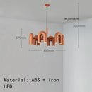 Art Deco Chandelier Black Orange Gray Metal Hanging Lamp for Dining Room Foyer Bedroom by Ljojo