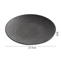 Ljojo Matte Stone Patterned Ceramic Steak Dessert Sushi Salad Plate - Round Shallow Specialty Tableware