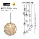 LED Staircase Chandelier Modern Glass Hollow Sphere Ljojo