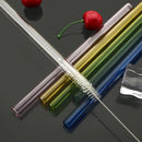 Ljojo 12mm Glass Straw Set for Bubble Tea Milk Smoothies Cocktails