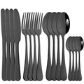 Ljojo 16-Piece Stainless Steel Cutlery Set - Silverware Spoon Knife Fork Tableware