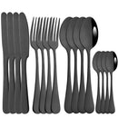 Ljojo 16-Piece Stainless Steel Cutlery Set - Silverware Spoon Knife Fork Tableware