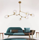 Nordic Arts Glass Chandeliers for Living Room - Amber LED Pendant Lights by Ljojo