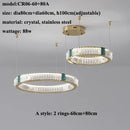 Ljojo Modern Lustre Crystal Led Chandelier Dimmable Pendant Lamp for Living Dining Bedroom