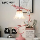 LED Flower Glass Table Lamp for Bedroom Decor - Ljojo