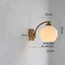 Ljojo Milky Glass Ball LED Wall Sconce, Modern Nordic Iron Wrount Lamp