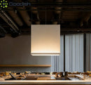 Japanese LED Pendant Lamps Polished Chrome Cube Shaped Art Chandelier for Living Room by Ljojo