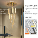 LED Crystal Chandelier: Modern Villa Hanging Light for Hotel Lobby & Staircase - Ljojo
