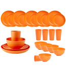 Ljojo 24-Piece Orange Wheat Cutlery & Dinnerware Set for Unbreakable Dining Experience