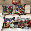 Ljojo LED Light Luminous Pillowcase with Festive Truck Christmas Tree Design