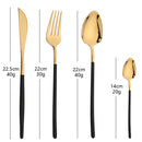 Ljojo 24Pcs Gold Stainless Steel Cutlery Set Dinnerware Flatware Silverware