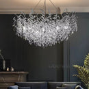 Luxury Modern Crystal Ceiling Chandelier | Silvery Hanging Light for Dining Living Room by Ljojo
