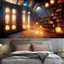 Ljojo Magic Book House Tapestry Wall Art - Bohemian Hippie Home Decoration