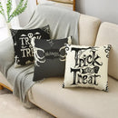 Black White Happy Halloween Trick Or Treat Pillowcase for Ljojo Décor
