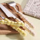 Ljojo 24-Piece Pearl Handle Luxury Cutlery Set - Stainless Steel Knife Fork Spoon Shell Spoon Kit