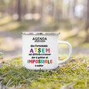 Enamel French Printed Coffee Cup with Handle - Best Thanks Gift for Atsem by Ljojo