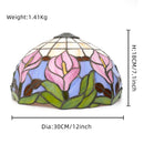 Ljojo 12" Purple Calla Lily Stained Glass Lampshade - Handcrafted Floral Design