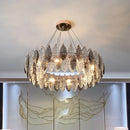 Modern Luxury Crystal Leaf Chandelier For Living Dining Room Pendant Light E14 Ljojo Fixture