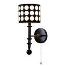 French Retro Bedroom Bedside Fabric Wall Lamp Wave Point Wood Lighting by Ljojo