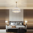 Nordic Minimalist LED Chandelier Round Pendant Crystal Hanging Light Ljojo