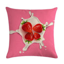 Ljojo Lemon Strawberry Milk Linen Pillowcase 45*45cm