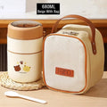 Ljojo Double-Layer Stainless Steel Thermal Lunch Box with Spoon and Bag