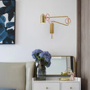 Ljojo Long-Arm Wall Lamp, Adjustable & Retractable with Switch, E27 Bedside Reading Light