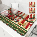 Christmas Santa Absorbent Drying Mat for Kitchen and Table Cup Drying Mats by Ljojo