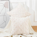 Fuzzy Short Wool Fleece Throw Pillow Cover for Sofa, Ljojo Branded Square Patterned Plush Cushion