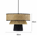 Large Japanese Woven Rattan Pendant Light for Wabi Sabi Restaurant Ljojo