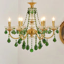 French Retro Copper Green Crystal Chandelier Pendant Light by Ljojo