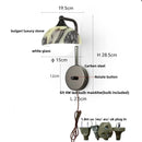 Ljojo Marble Stone LED Wall Sconce, Rotatable Switch, White Glass, Carbon Steel