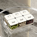Ljojo 4/6 Grids Plastic Food Tray Dual Handle Snack Fruit Organizer