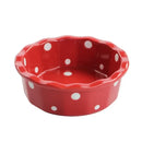 Ljojo 5.5" Ceramic Polka Dot Fruit Bowl - Korean Style Dessert Dish & Tableware
