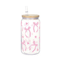 Ljojo 16oz Cherry Bow Plastic Cup with Straw Lid - Holiday Drinkware Gift