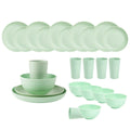 Ljojo 24-Piece Orange Wheat Cutlery & Dinnerware Set for Unbreakable Dining Experience