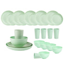 Ljojo 24-Piece Orange Wheat Cutlery & Dinnerware Set for Unbreakable Dining Experience