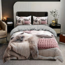 Ljojo 3D Cat Print Duvet Cover Set - All Season Soft Comfort Bedding